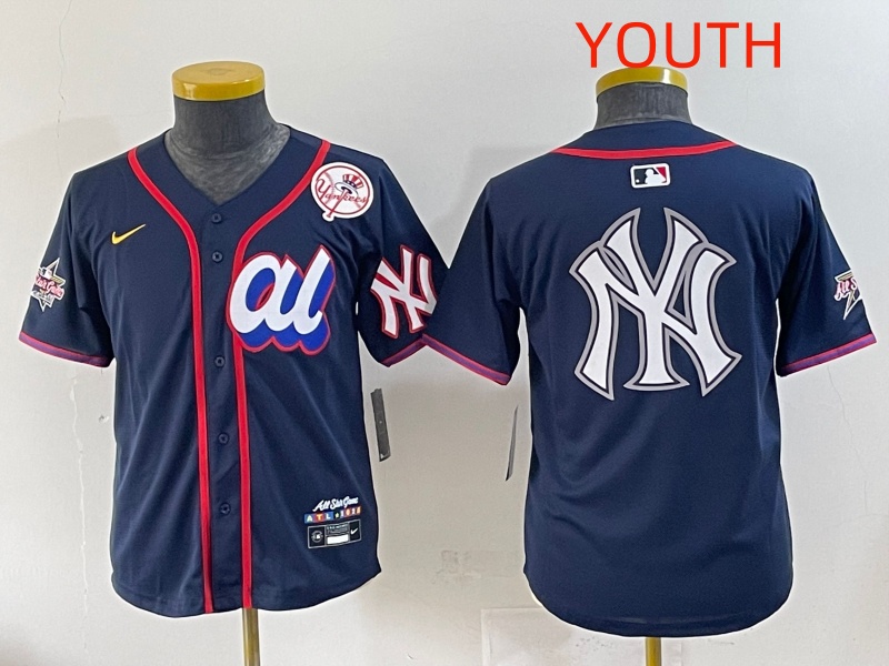 Youth 2025 New York Yankees Blank Drak Blue All star Blank Blue Nike MLB Jersey style 10